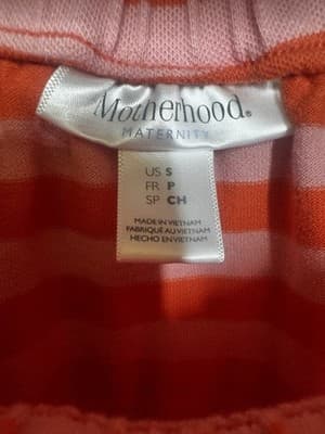 Motherhood Maternity Striped Off The Shoulder Dress Size Small Striped Red/Pink - Thumbnail 5