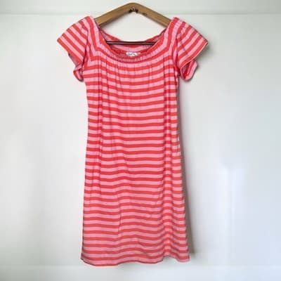 Motherhood Maternity Striped Off The Shoulder Dress Size Small Striped Red/Pink - Thumbnail 2