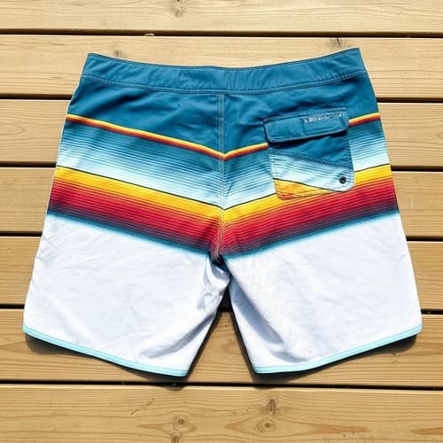Billabong PlatinumX 73 Board Shorts Men's 40 Multi-Color Striped Surf Swim - Thumbnail 2