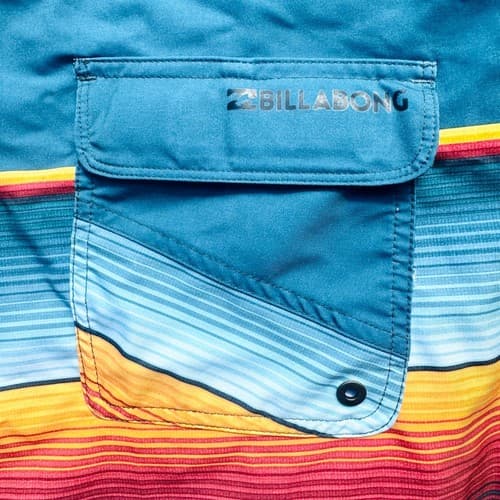 Billabong PlatinumX 73 Board Shorts Men's 40 Multi-Color Striped Surf Swim - Thumbnail 4