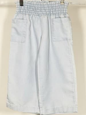 Vince Camuto Girls Light Denim Elastic Waist Pull On Wide Leg Capris Size 4 - Thumbnail 3
