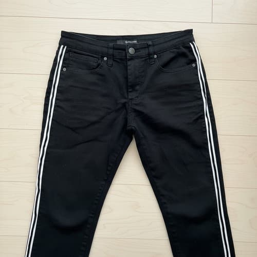 Fried Denim Men's Slim Fit Black Side Stripe Pants 32x30 Excellent Condition - Thumbnail 2