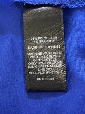 Express Woman’s Royal Blue V Neck Size XS/TP Sheer Silky Fabric - Thumbnail 6