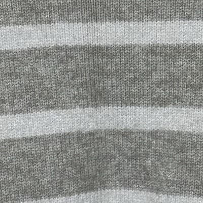 Vigoss Oatmeal/White Striped Sweater Boxy Crop Cotton Blend Sweater Size Medium - Thumbnail 5