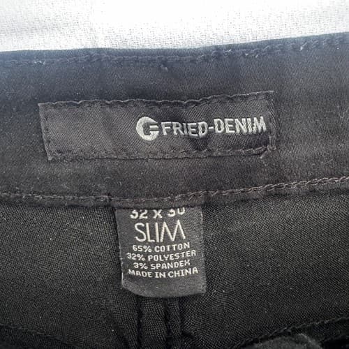 Fried Denim Men's Slim Fit Black Side Stripe Pants 32x30 Excellent Condition - Thumbnail 7