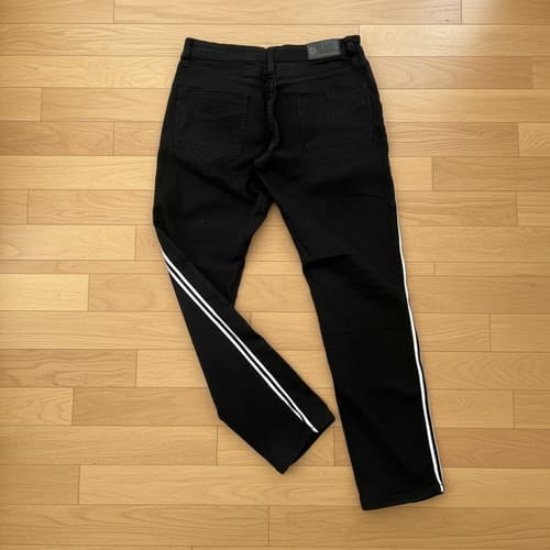 Fried Denim Men's Slim Fit Black Side Stripe Pants 32x30 Excellent Condition - Thumbnail 3