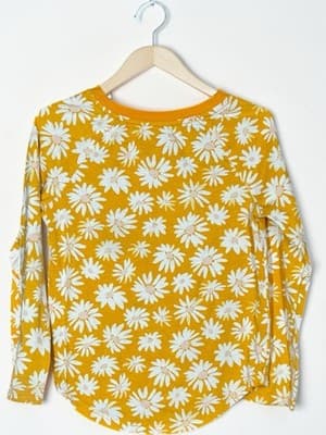 Cat And Jack Girls Toddler Shirt Size 3 Yellow/ White Flowers Long Sleeve Soft - Thumbnail 2