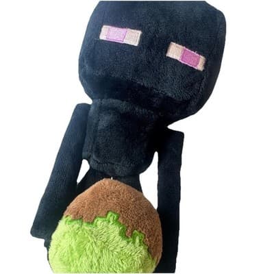 Minecraft Enderman Holding Grass Block 8 inch Plush Toy Jinx Mojang 2018 Clean - Thumbnail 2