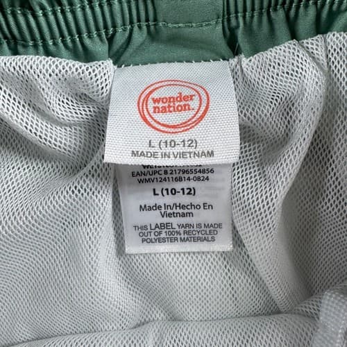 Wonder Nation Boys L (10-12) Green Orange Red Striped Board Shorts Excellent - Thumbnail 5