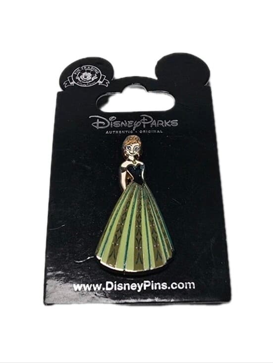 2014 Disney Frozen Collector Pin Anna Coronation Green Dress Pin - Thumbnail 4