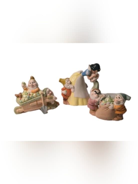 Rare Retired Disney Direct 2000s Snow White & Seven Dwarfs Ceramic Tea Set IOB - Thumbnail 17