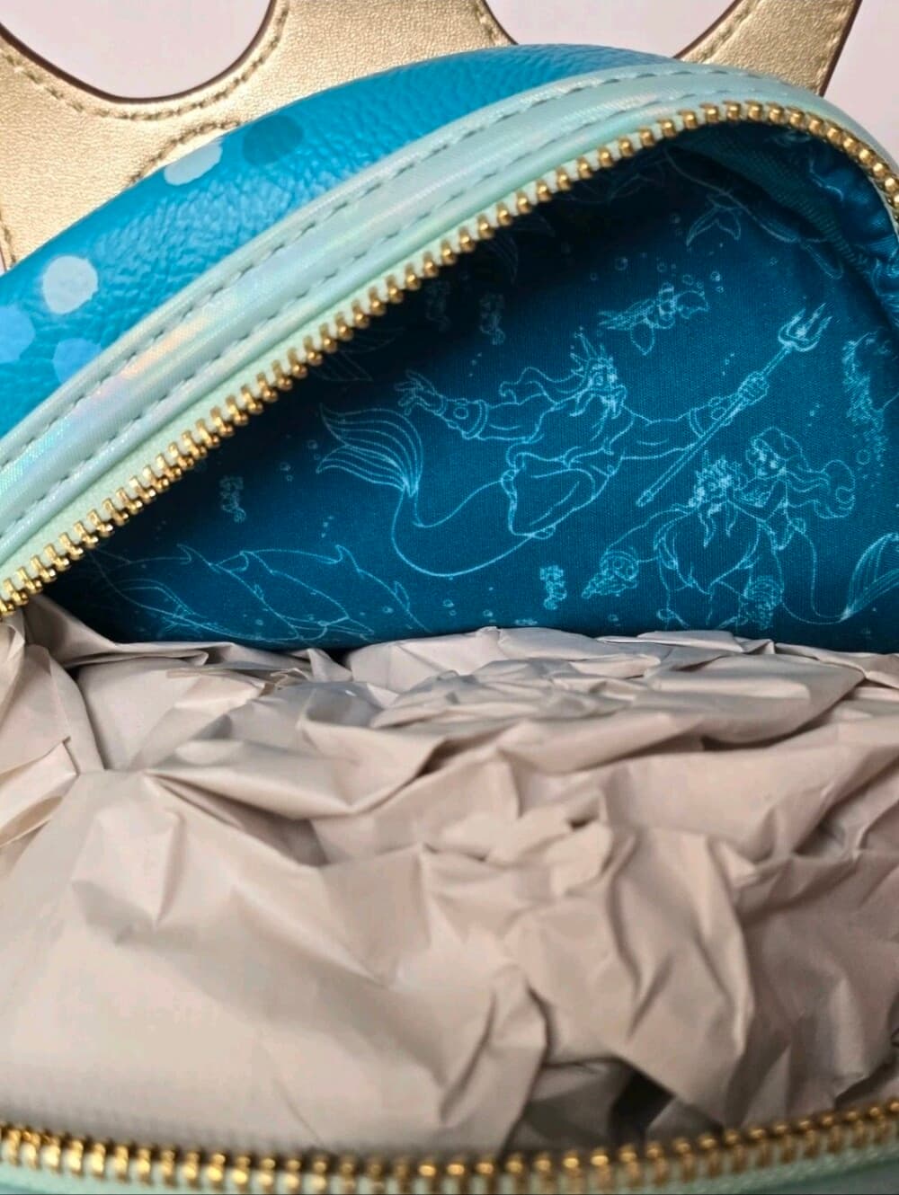 Loungefly Disney Little Mermaid King Triton Cosplay Mini Backpack 2022 Rare NWT - Thumbnail 8