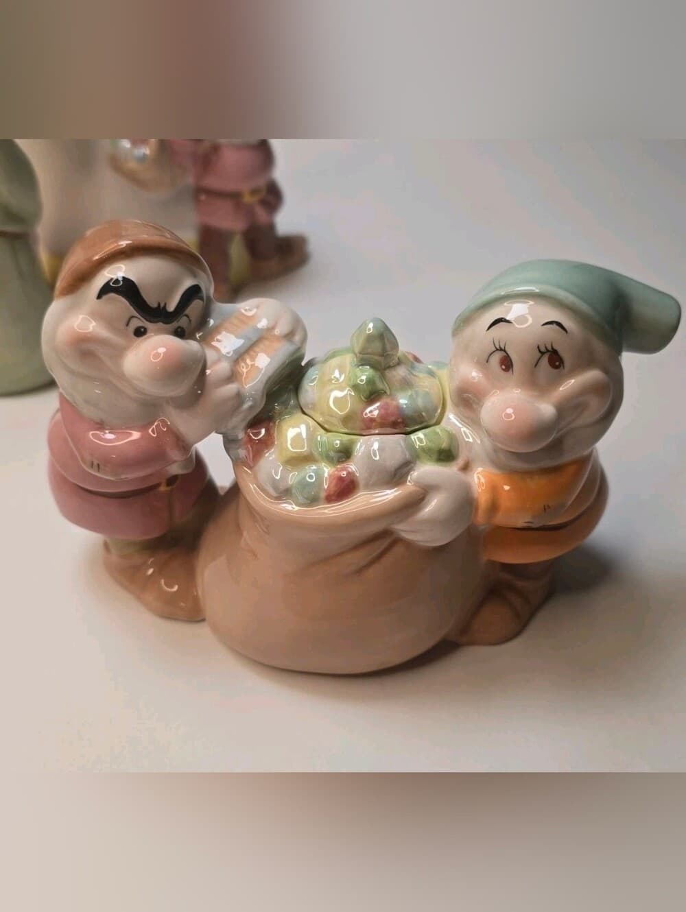 Rare Retired Disney Direct 2000s Snow White & Seven Dwarfs Ceramic Tea Set IOB - Thumbnail 10