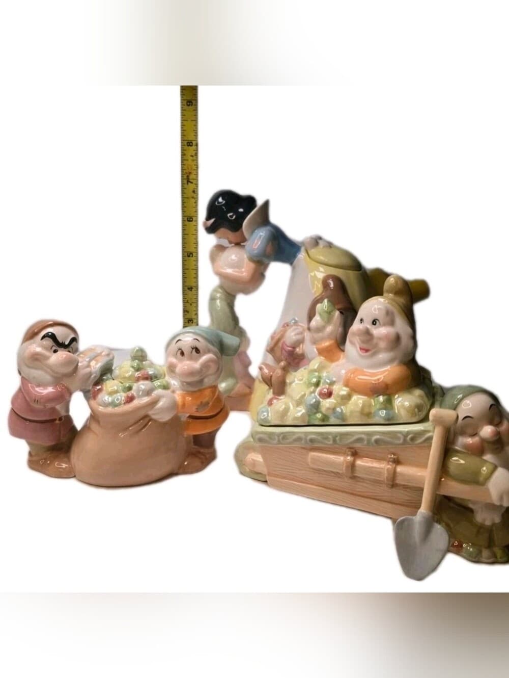 Rare Retired Disney Direct 2000s Snow White & Seven Dwarfs Ceramic Tea Set IOB - Thumbnail 12