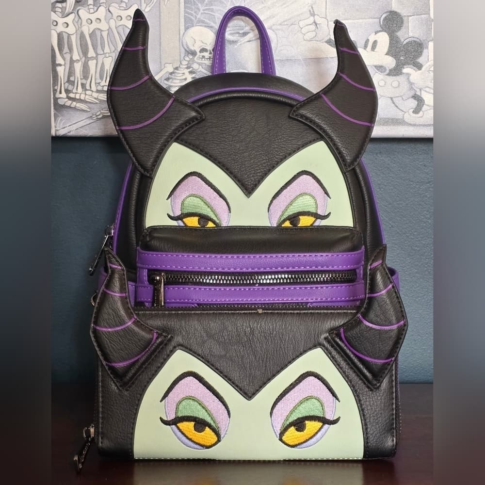Loungefly ❤️ Logo Disney Maleficent with Matching Wallet - Thumbnail 12