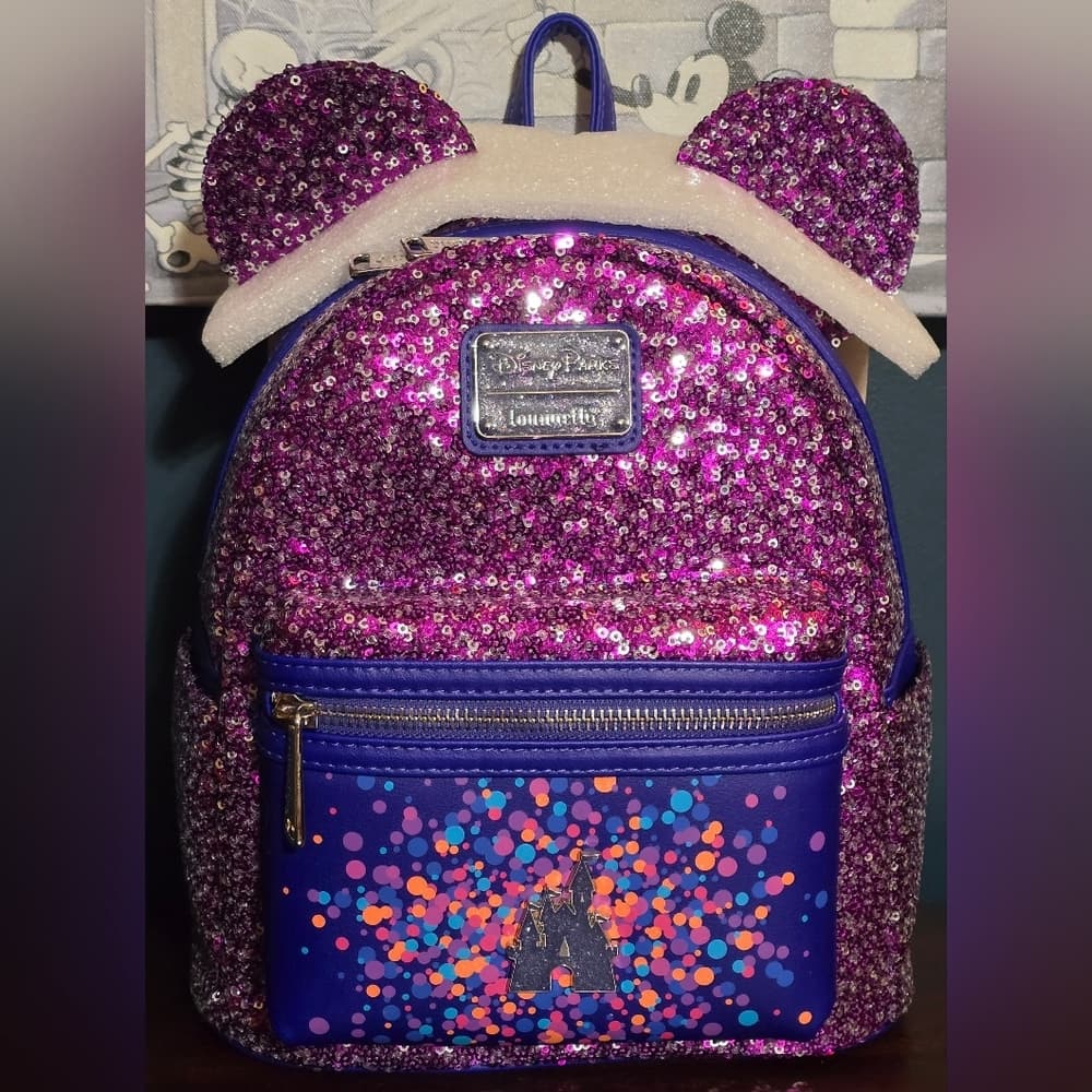 Loungefly Disney Parks Paris 30th Anniversary Sequin Backpack - Thumbnail 2