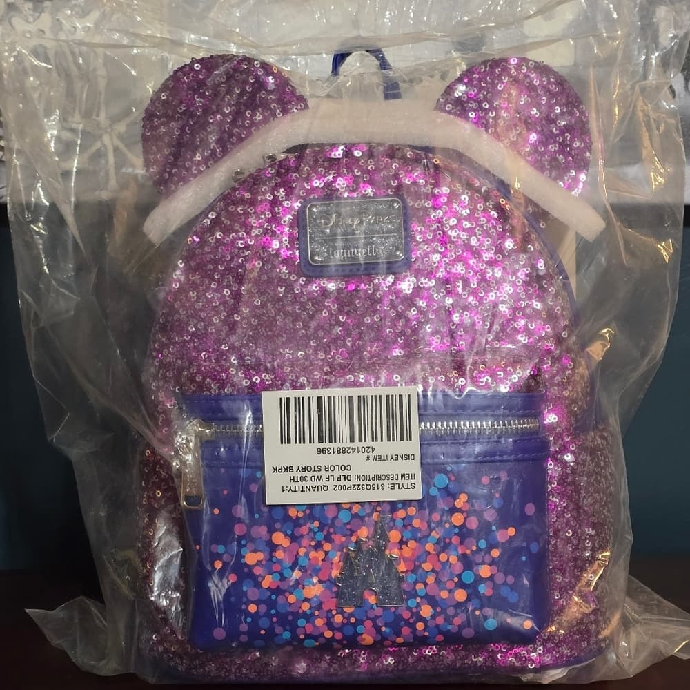 Loungefly Disney Parks Paris 30th Anniversary Sequin Backpack