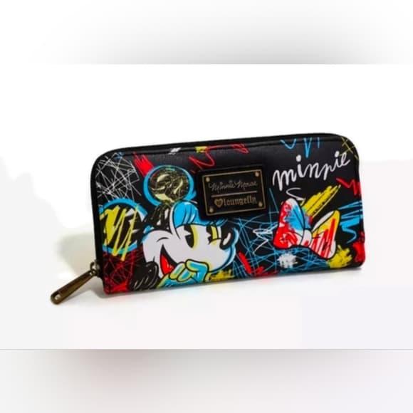 2017 Loungefly OG Disney Minnie Mouse Scribble Art Wallet - Thumbnail 6