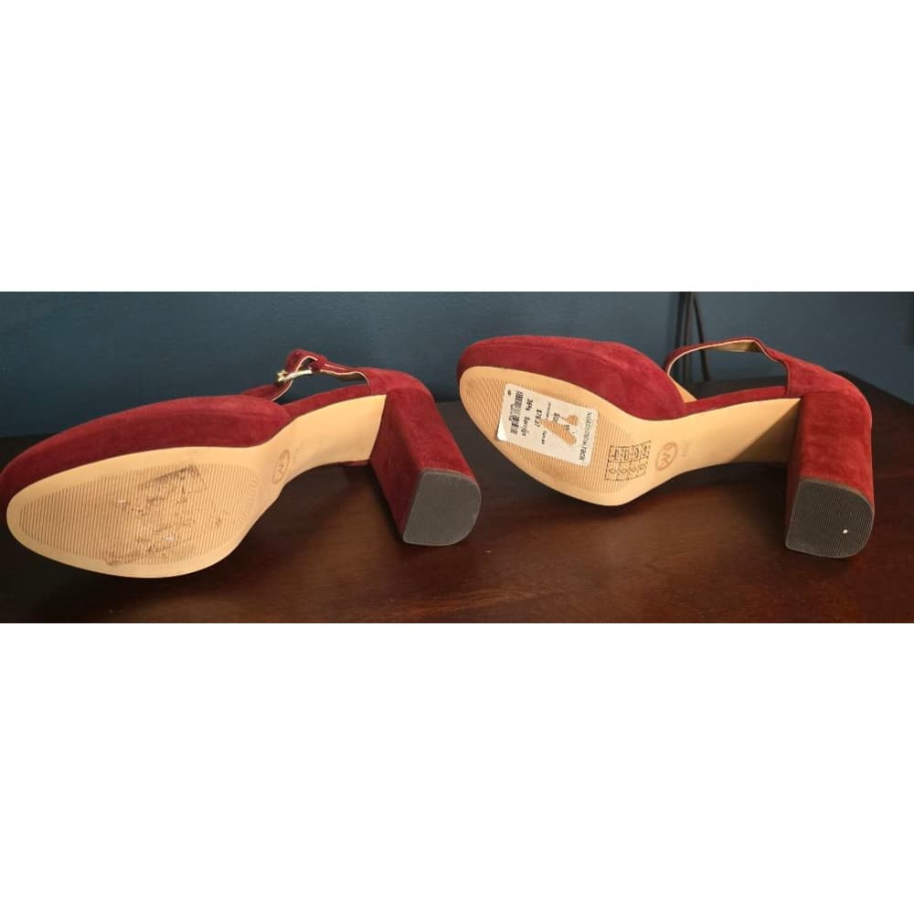 Michael Kors Burgundy Suede High Heels - Thumbnail 4