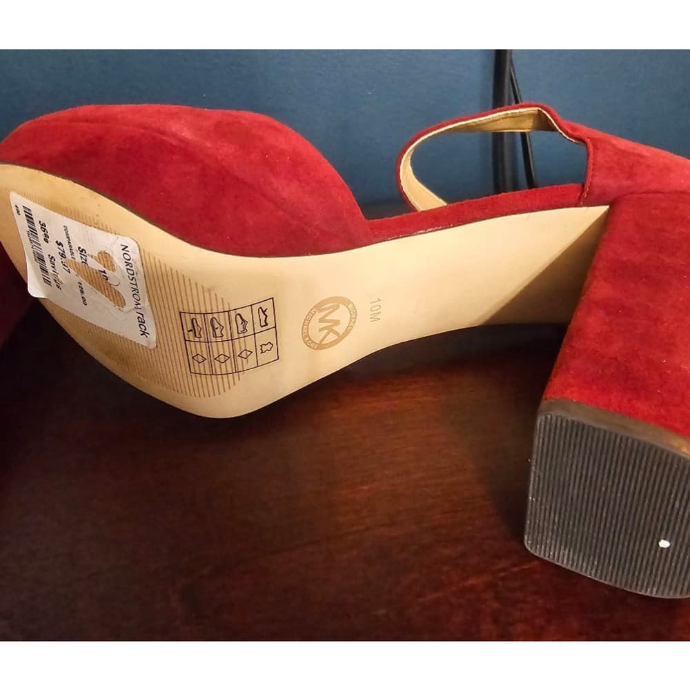 Michael Kors Burgundy Suede High Heels - Thumbnail 5