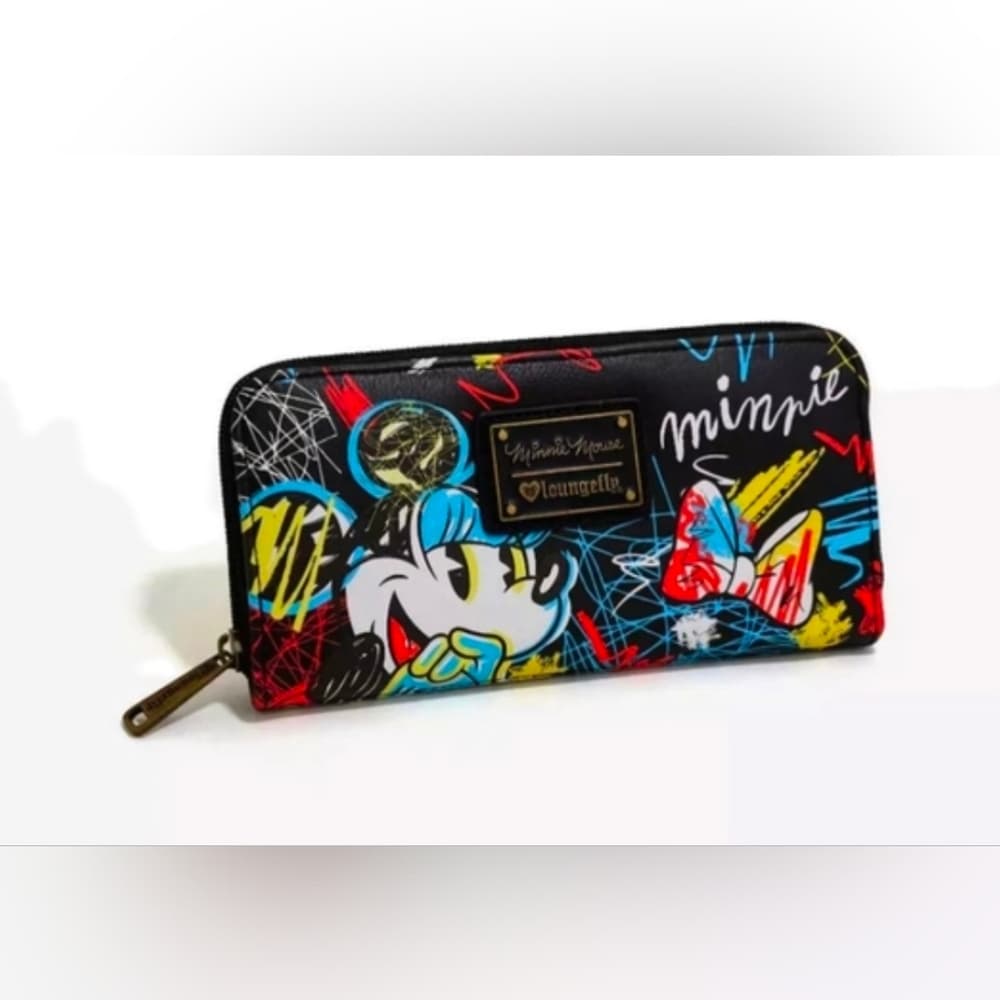 2017 Loungefly OG Disney Minnie Mouse Scribble Art Wallet - Thumbnail 5