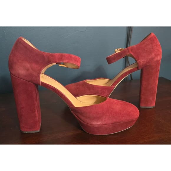 Michael Kors Burgundy Suede High Heels - Thumbnail 9