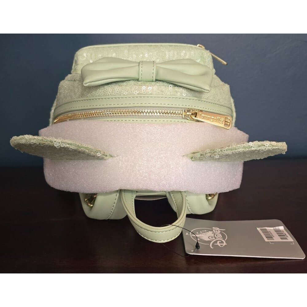 Loungefly Disney Parks Minnie Mouse Sequined Mint Backpack & Ears - Thumbnail 5