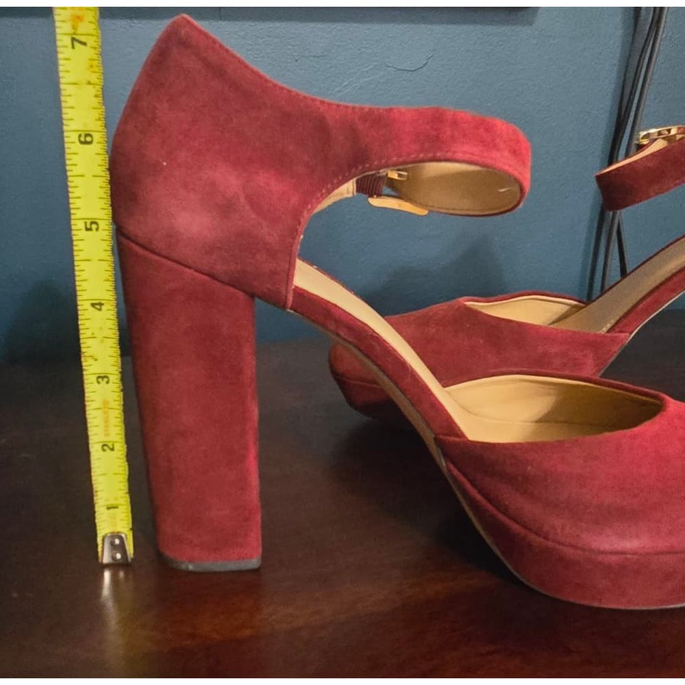 Michael Kors Burgundy Suede High Heels - Thumbnail 7