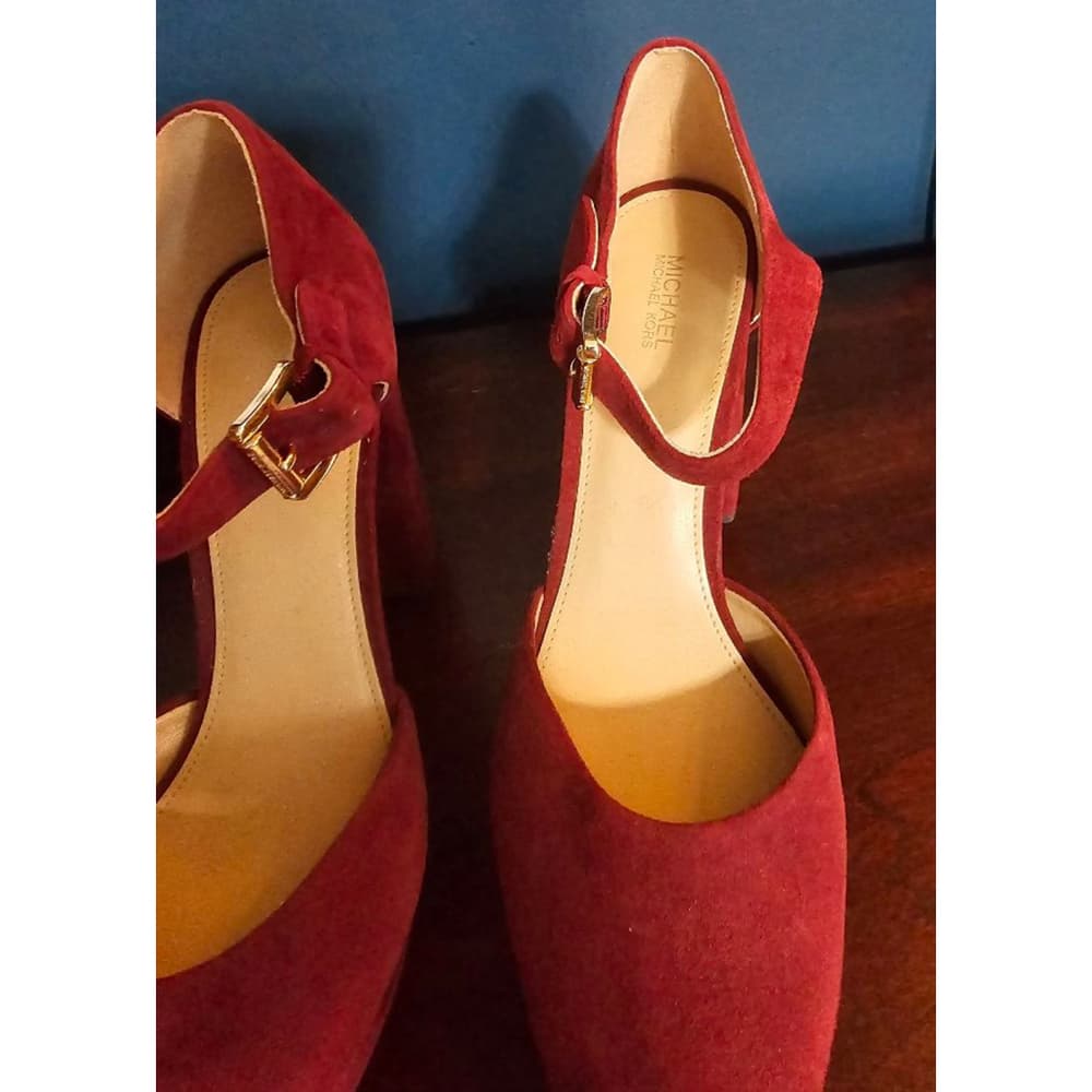 Michael Kors Burgundy Suede High Heels - Thumbnail 2