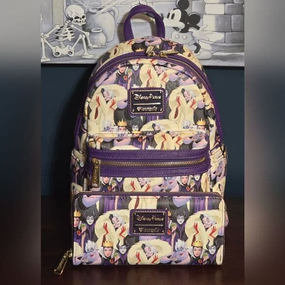 Loungefly Disney Parks Pastel Villains AOP Backpack and Wallet Set - Thumbnail 17