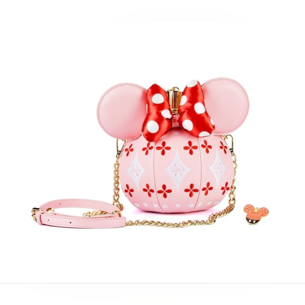 Disney Loungefly Stitch Shoppe Minnie Mouse Ornament Crossbody Bag W/Pin - Thumbnail 9