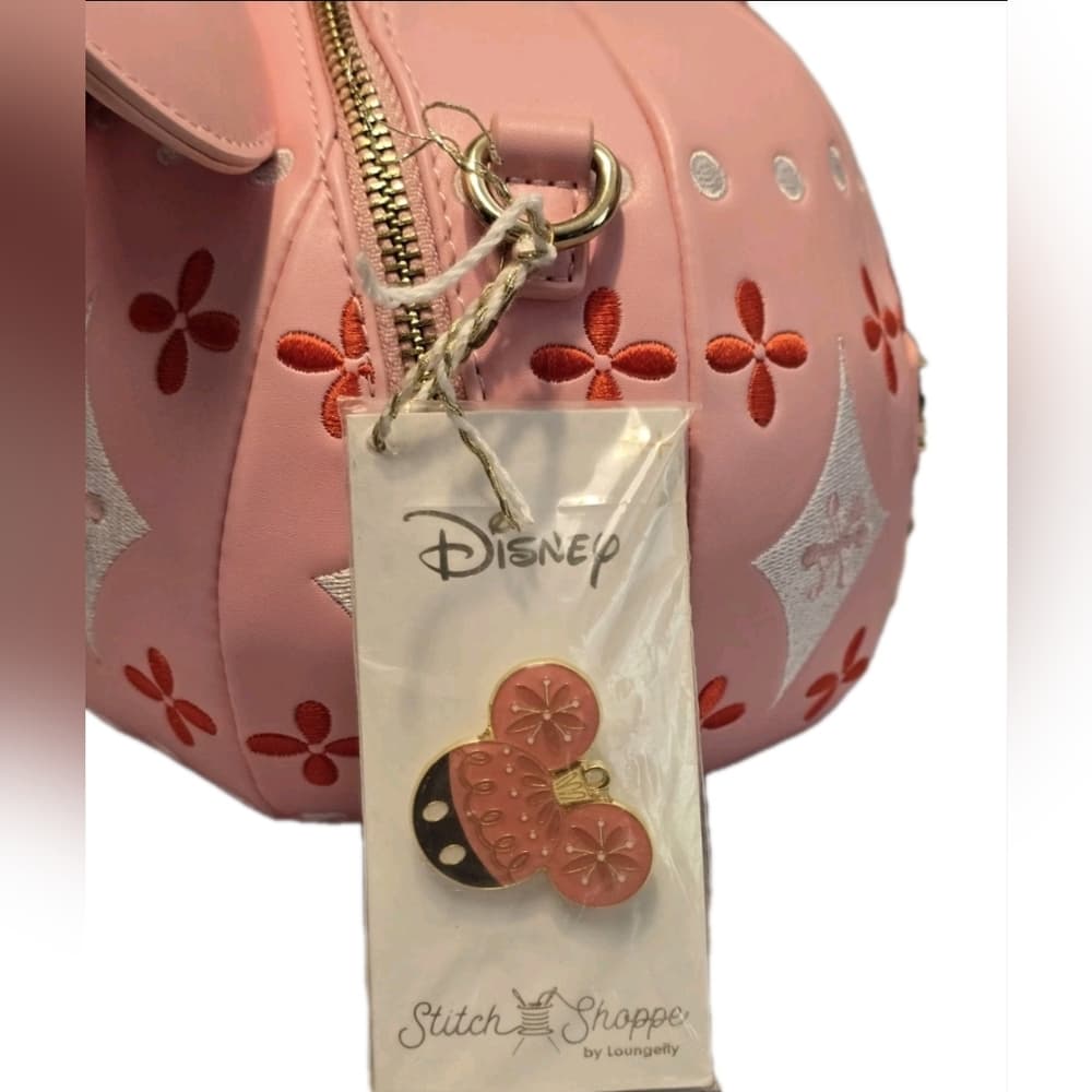 Disney Loungefly Stitch Shoppe Minnie Mouse Ornament Crossbody Bag W/Pin - Thumbnail 8