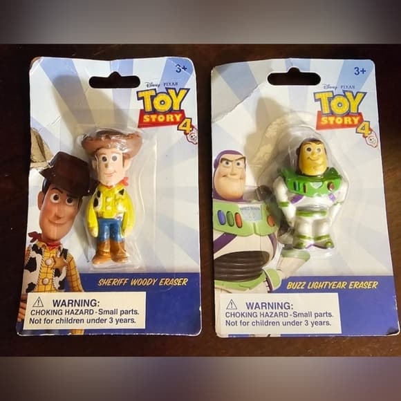 Disney Pixar Toy Story Buzz Lightyear and Sheriff Woody Erasers - Thumbnail 4