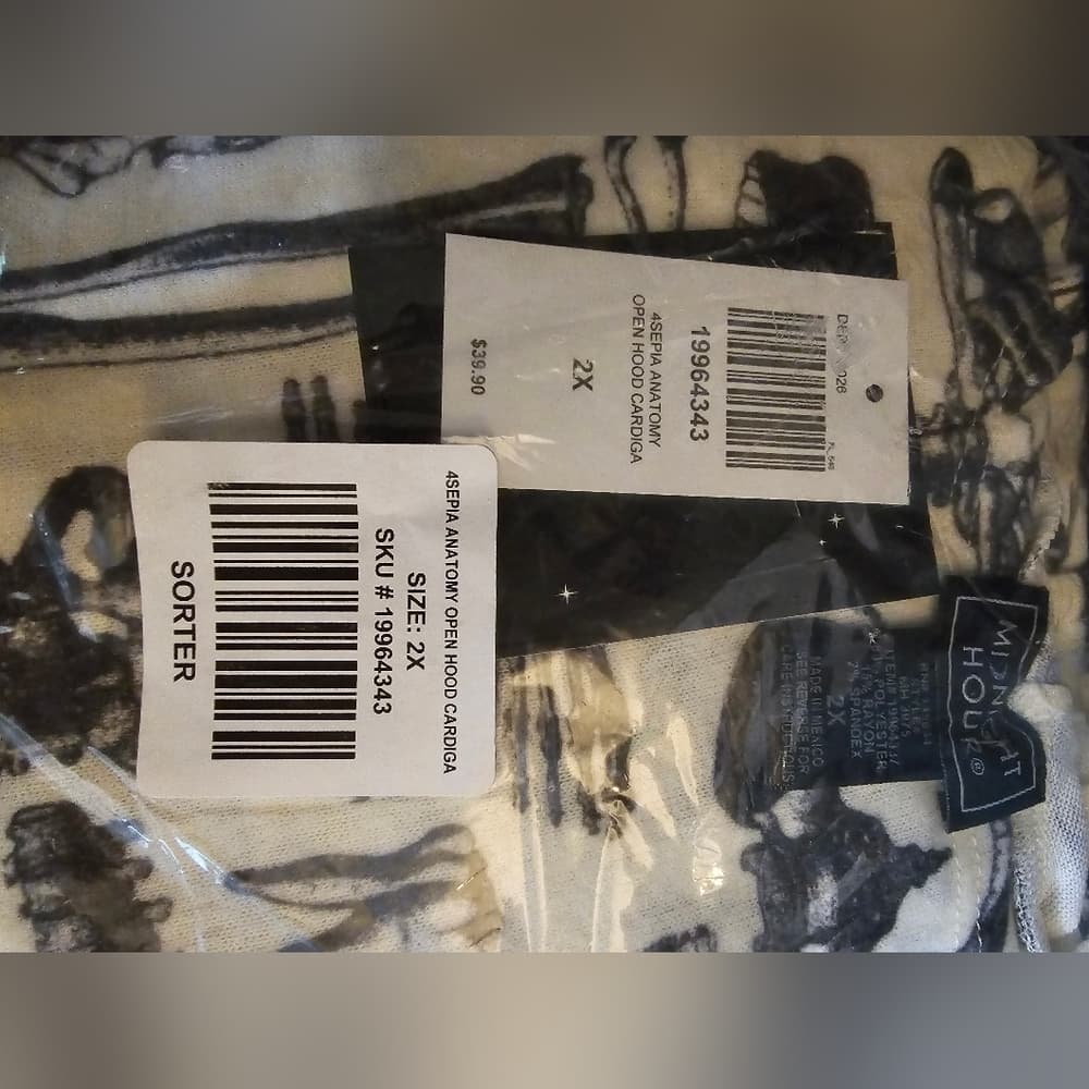 Hot Topic Anatomy Allover Print Hooded Open Cardigan - Thumbnail 5