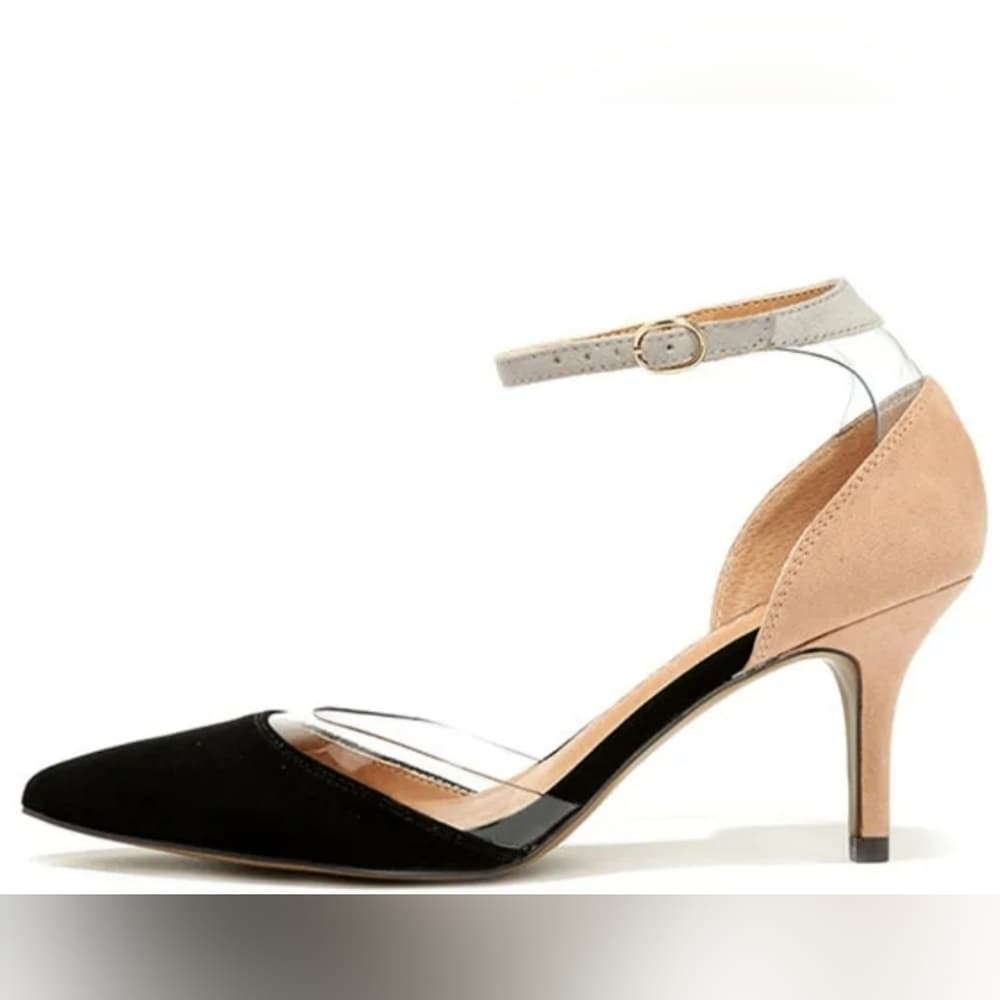 Chinese Laundry Only You Black and Nude Lucite Kitten Heels - Thumbnail 7