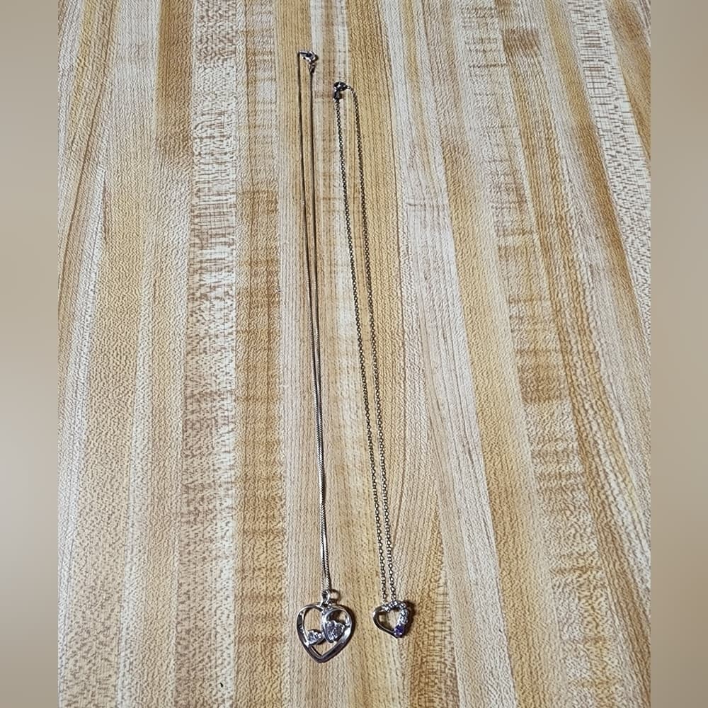 Two Silver Heart Necklaces - Thumbnail 6