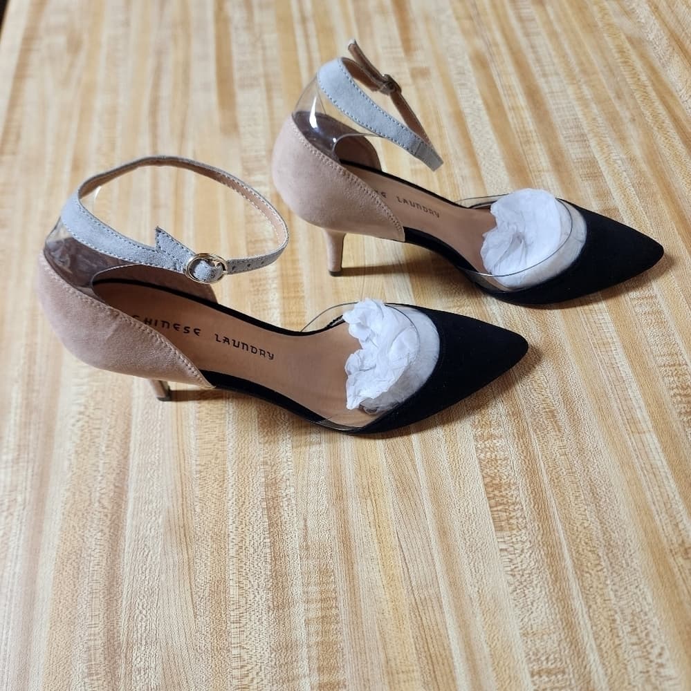 Chinese Laundry Only You Black and Nude Lucite Kitten Heels - Thumbnail 2