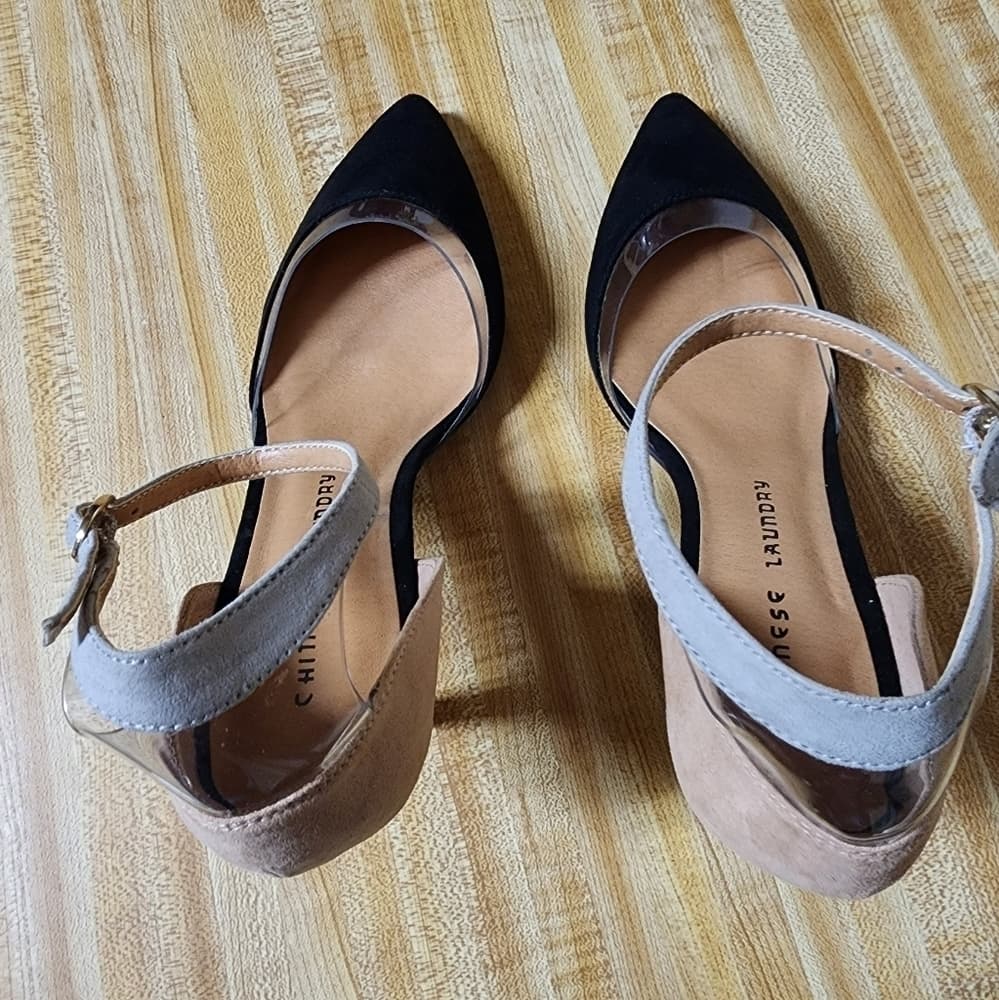 Chinese Laundry Only You Black and Nude Lucite Kitten Heels - Thumbnail 4