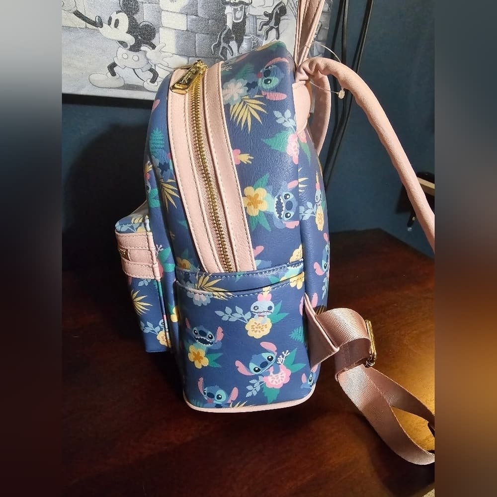 Loungefly Disney Lilo & Stitch and Scrump Floral Backpack - Thumbnail 4