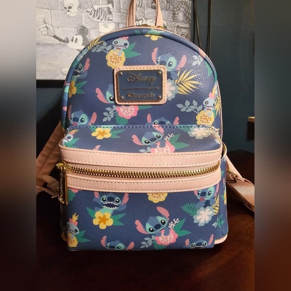 Loungefly Disney Lilo & Stitch and Scrump Floral Backpack - Thumbnail 5