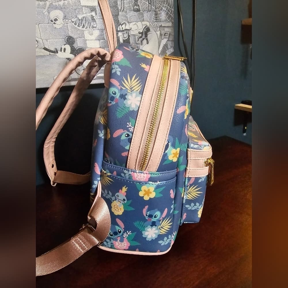 Loungefly Disney Lilo & Stitch and Scrump Floral Backpack - Thumbnail 2