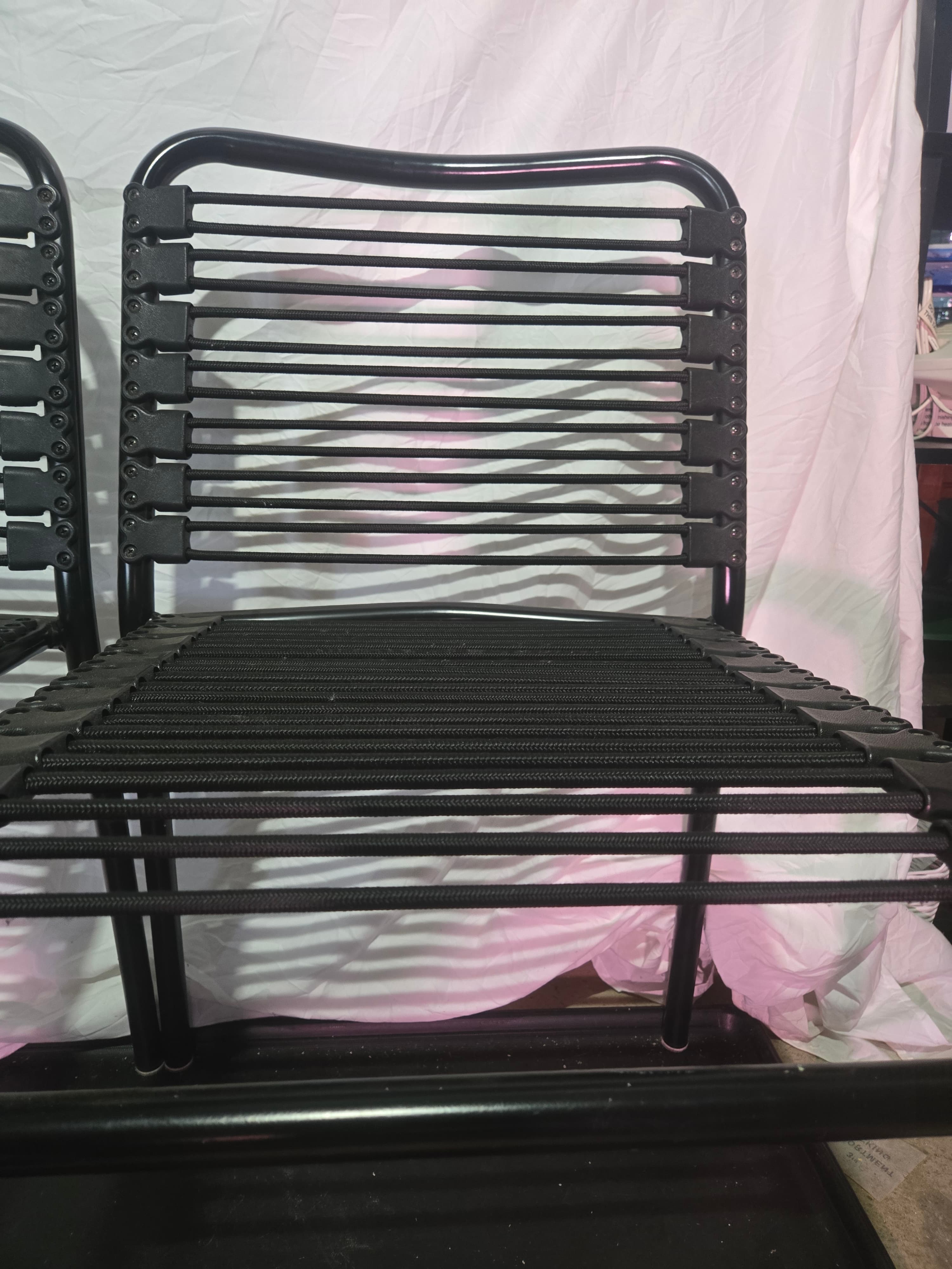 Pair of Euro Style Black Bungie Stacking Chairs – Great Condition - Thumbnail 7