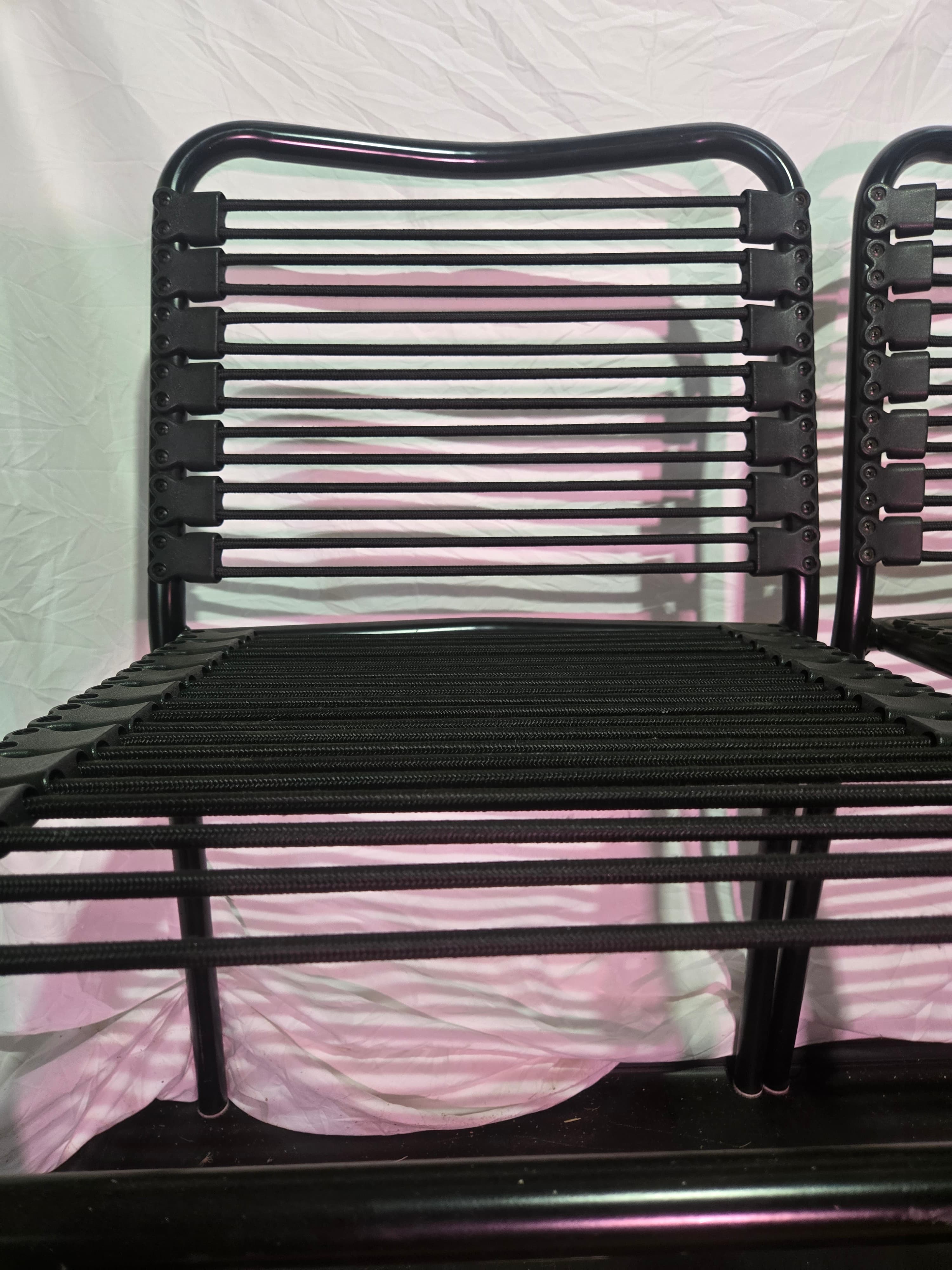 Pair of Euro Style Black Bungie Stacking Chairs – Great Condition - Thumbnail 8