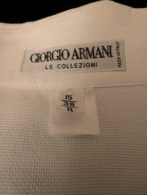 VTG Giorgio Armani Le Collezioni White Dress Shirt -Size 15/38 R - Made in Italy - Thumbnail 2