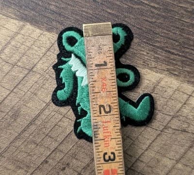 Grateful Dead Dancing Bear Embroidered Patch Green Iron On Sew On Vintage Style - Thumbnail 2