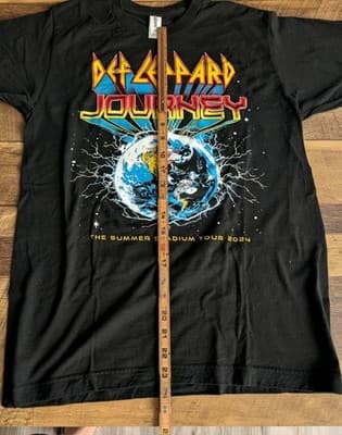 Def Leppard/Journey Summer Stadium Tour 2024 Black Medium T-Shirt Double Sided - Thumbnail 2