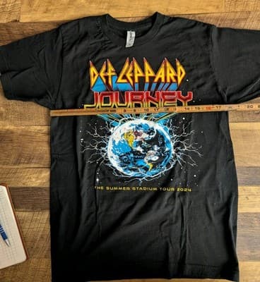 Def Leppard/Journey Summer Stadium Tour 2024 Black Medium T-Shirt Double Sided - Thumbnail 3