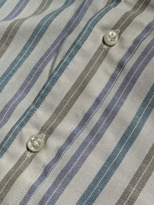 Vintage Arrow Dover Shirt 17 XL Short Sleeve Striped Button Down Made in USA 90s - Thumbnail 4
