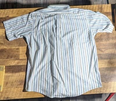 Vintage Arrow Dover Shirt 17 XL Short Sleeve Striped Button Down Made in USA 90s - Thumbnail 11