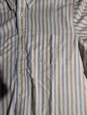 Vintage Arrow Dover Shirt 17 XL Short Sleeve Striped Button Down Made in USA 90s - Thumbnail 12